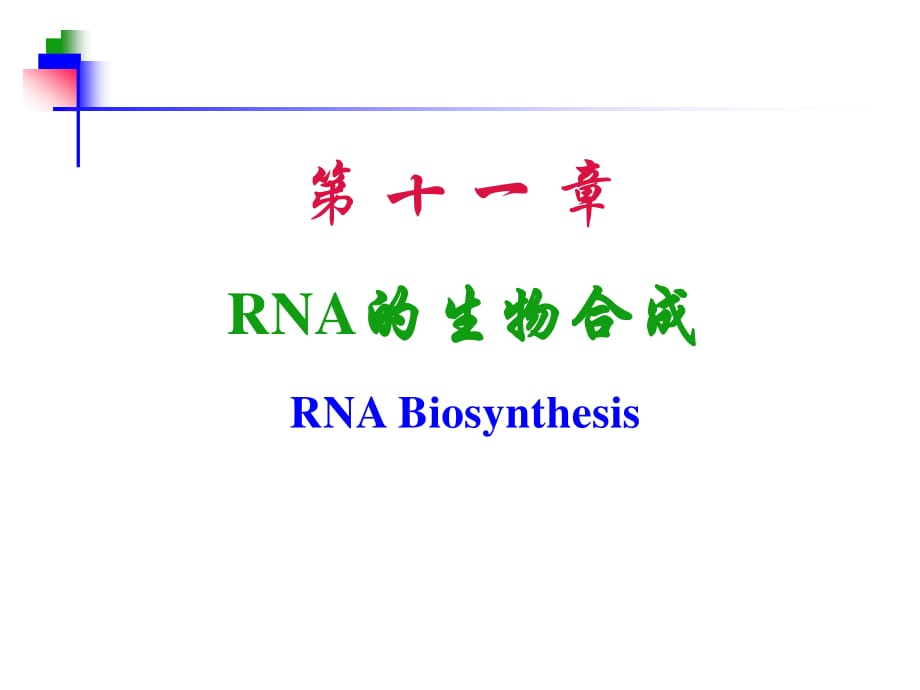 RNA的生物合成 转录.ppt_第1页