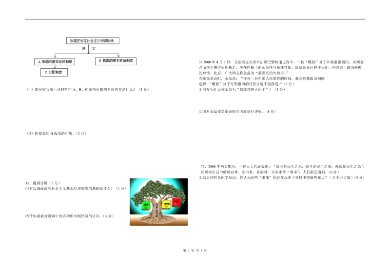 2011-2012年九年级思想品德第一单元试卷.doc_第3页