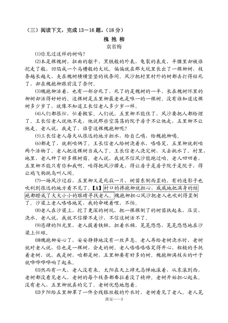 (含答案)2012江苏中考语文阅读训练-淮安.doc_第3页