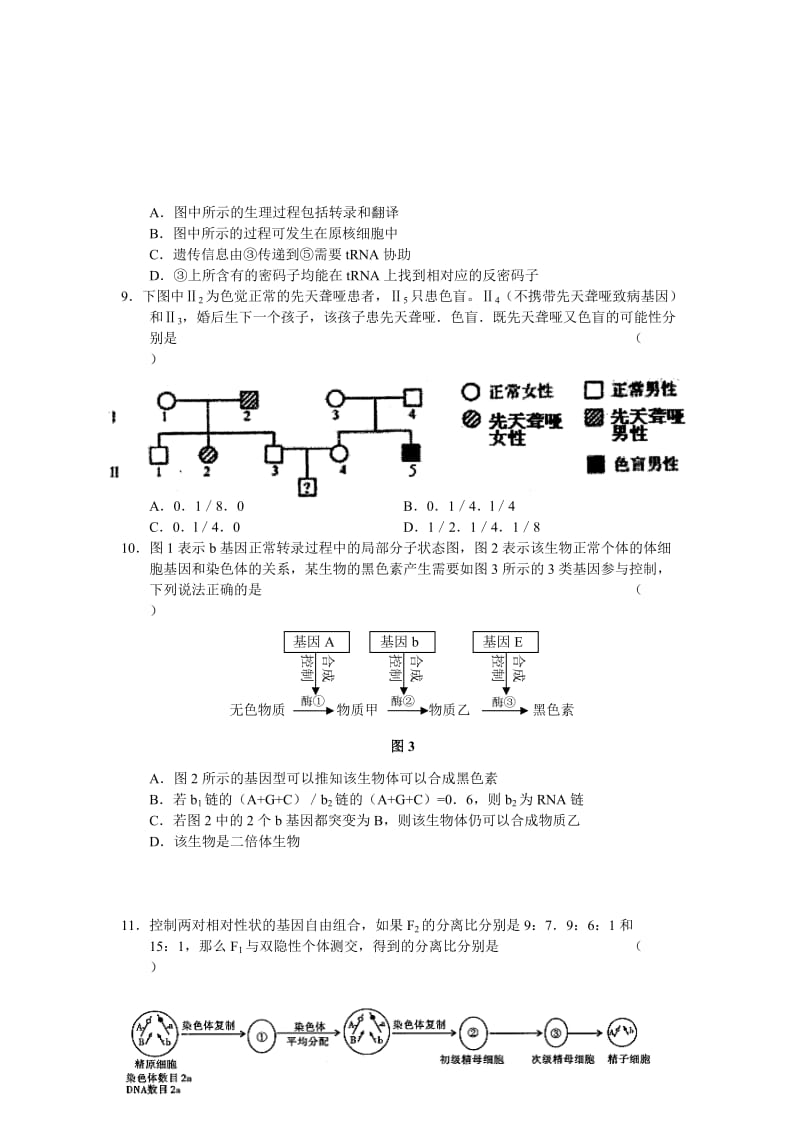 江西省宜春中学2011届高三第二次月考生物.doc_第3页