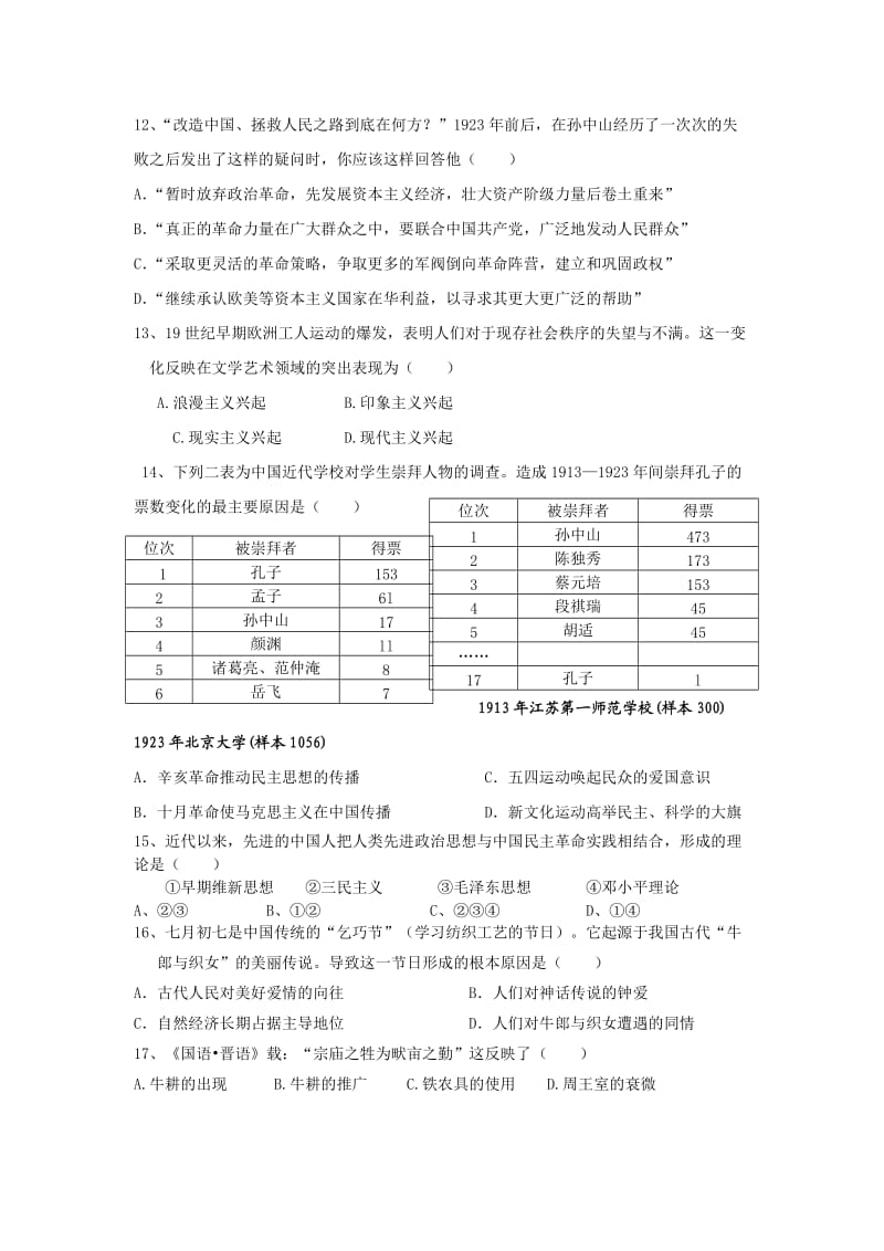 江苏省洪翔中学高三历史学情.doc_第3页