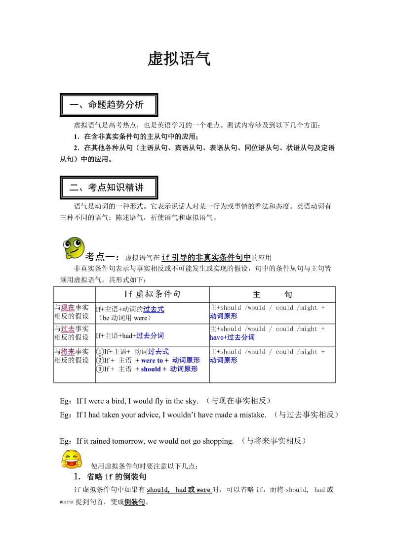 高考英语虚拟语气专题(精辟).doc_第1页