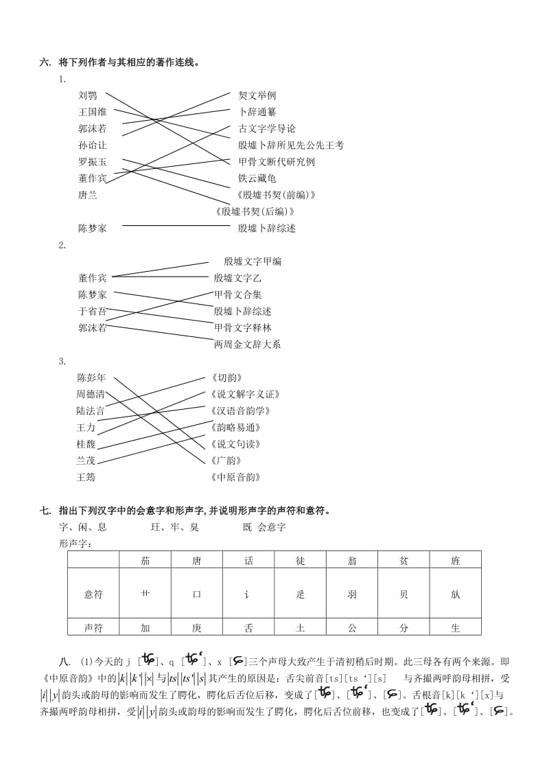 《古汉语言文字学概论》作业参考答案.doc_第3页