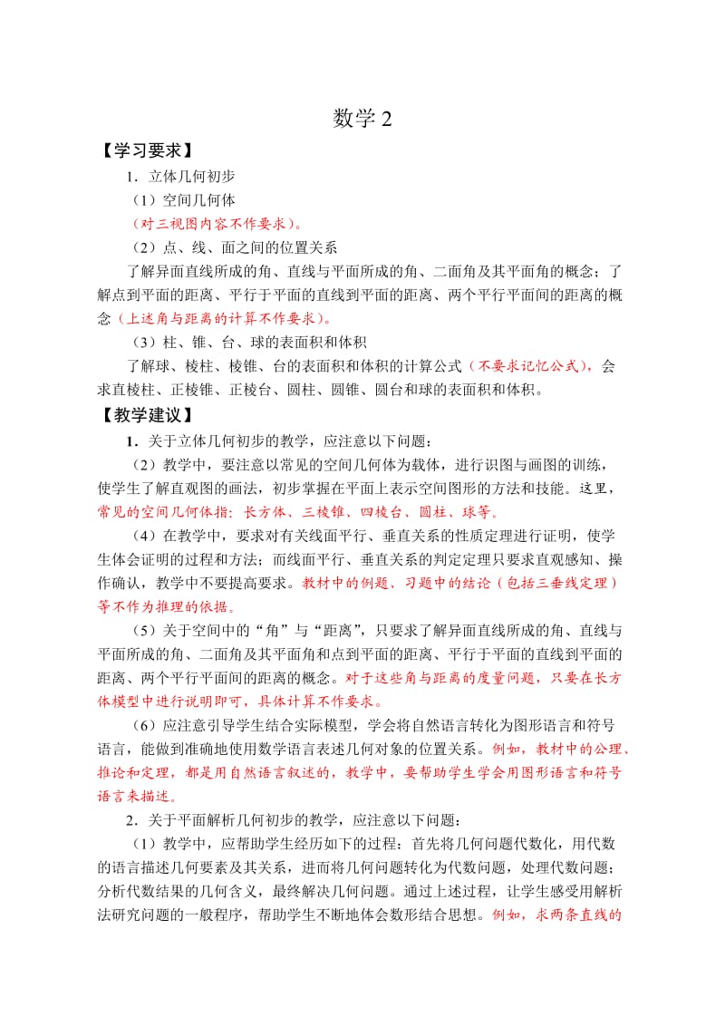 江苏省普通高中数学课程标准教学要求(修订).doc_第2页