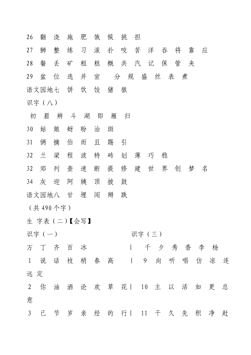 鲁教版小学语文一年级生字表.doc_第3页