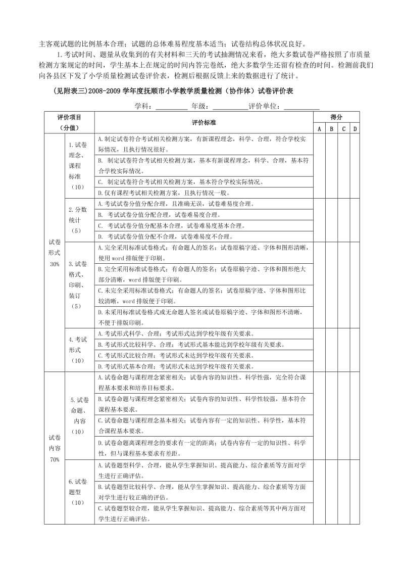 抚顺市小学检测质量分析报告送审稿.doc_第3页