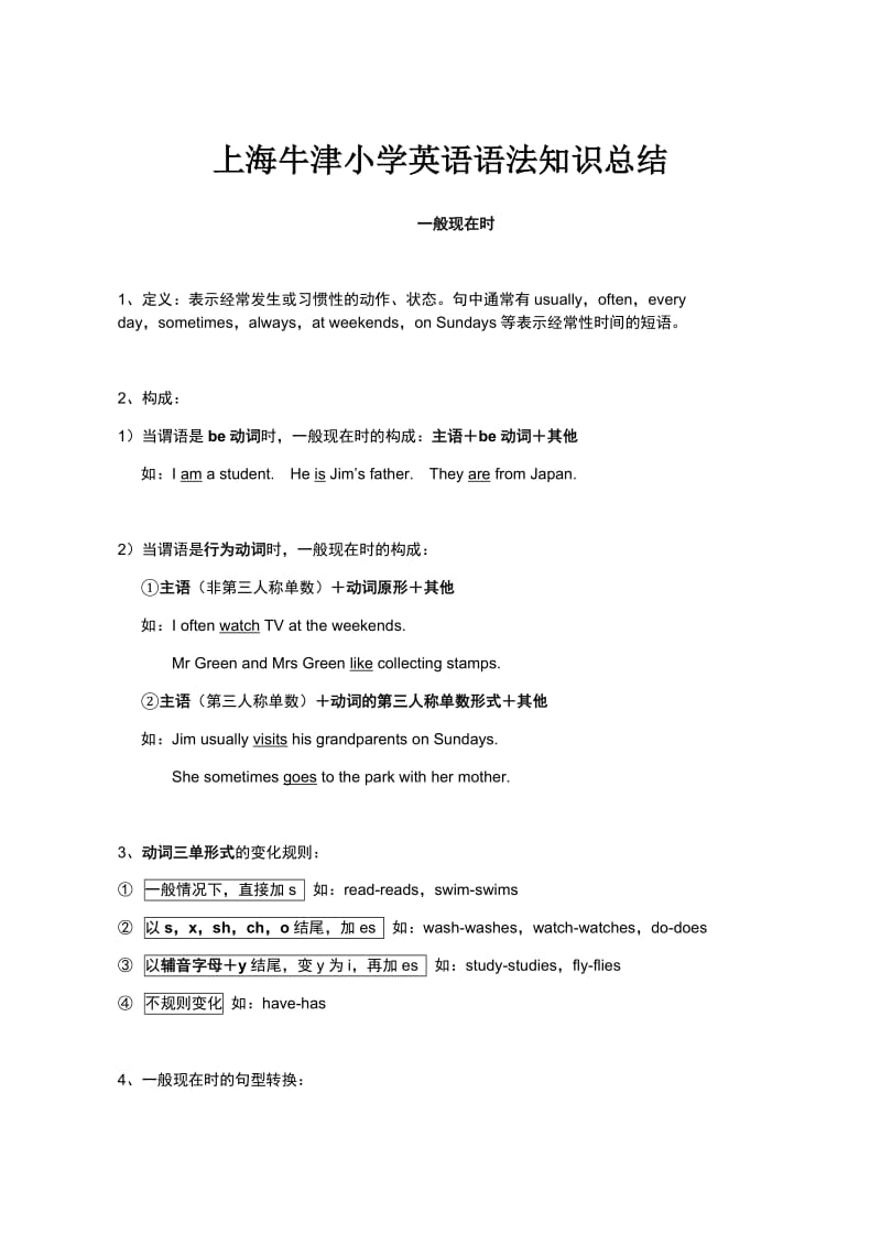 上海牛津小学英语语法知识总结.docx_第1页