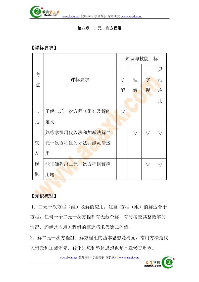 七年级数学二元一次方程组单元测试题.doc_第1页