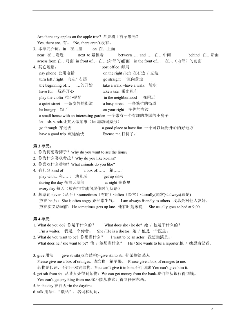 七年级英语Goforit下册句型和短语、重难点总结.doc_第2页