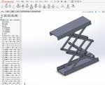 小型產品的三維設計(舉升機的三維設計)-液壓剪叉式升降臺【三維SW建?！俊竞珻AD圖紙+說明書完整資料】