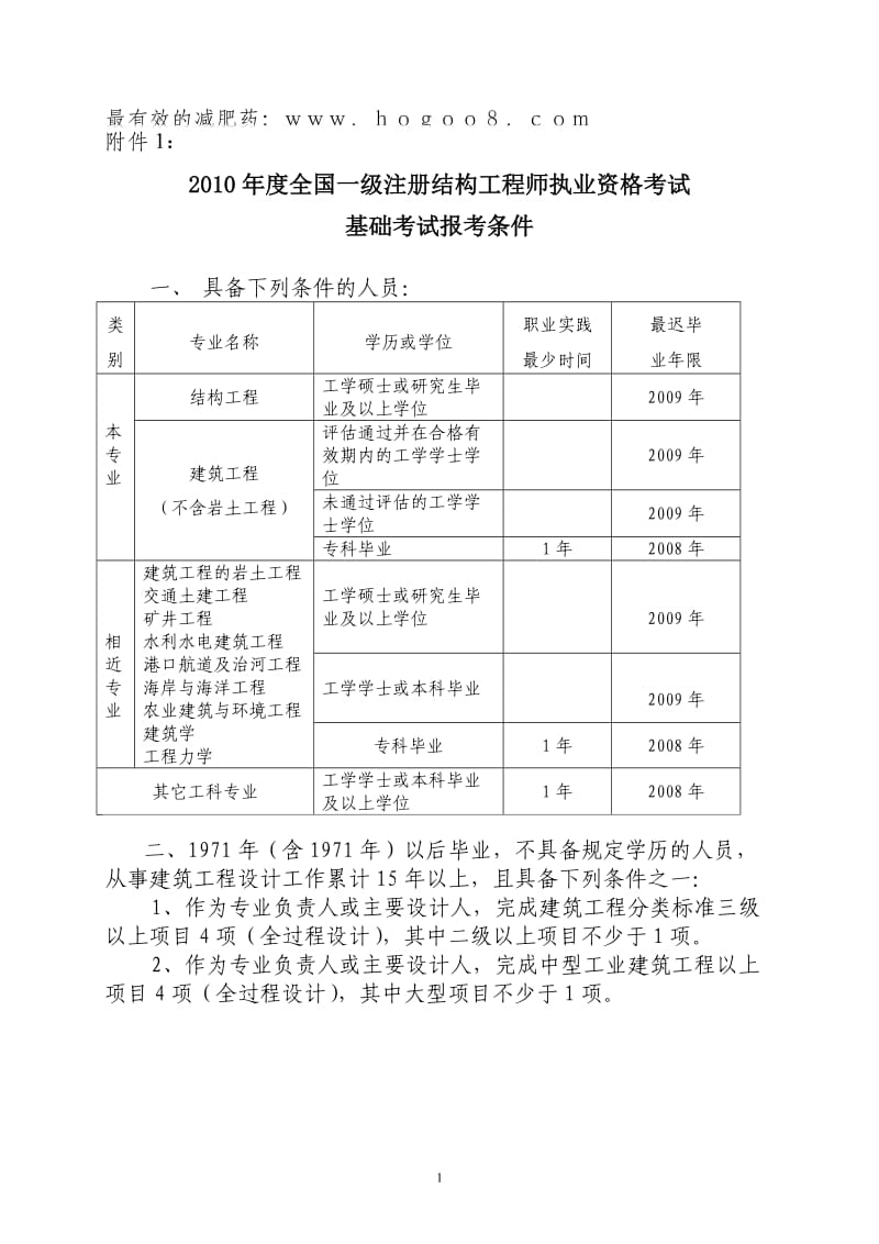 全国一级注册结构工程师执业资格考试.doc_第1页