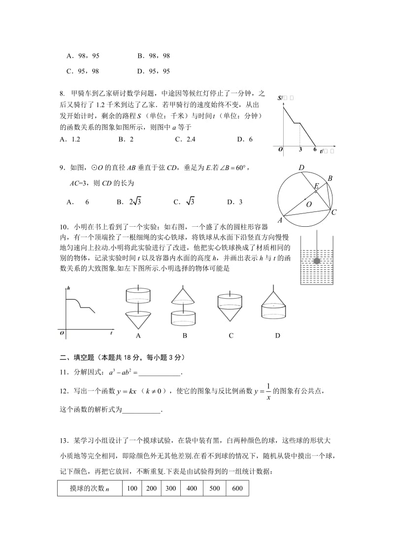 2015呼和浩特市中考数学模拟试卷.doc_第2页