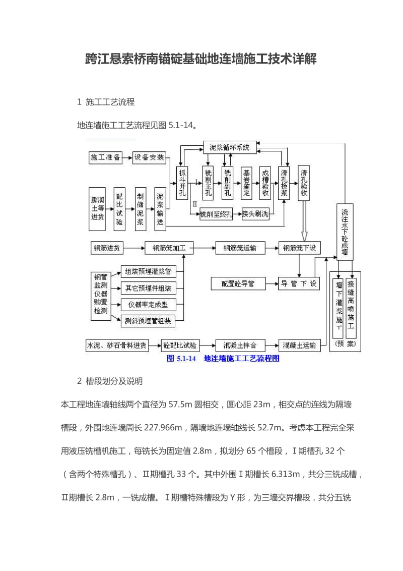 跨江悬索桥南锚碇基础地连墙施工技术详解.doc_第1页