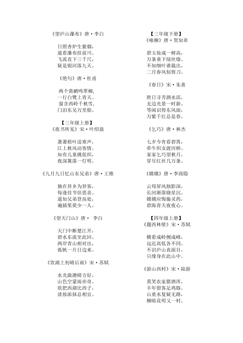 人教版一至六年级古诗词集锦.docx_第2页