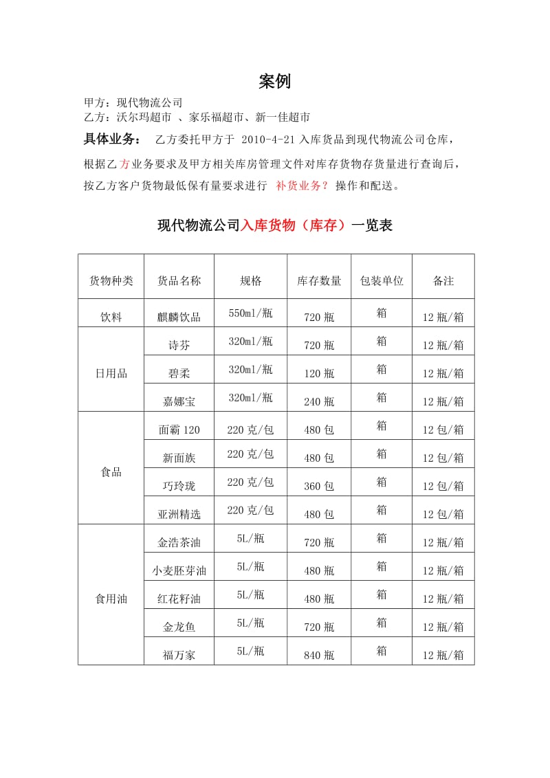 物流管理技能大赛储配方案设计.doc_第3页