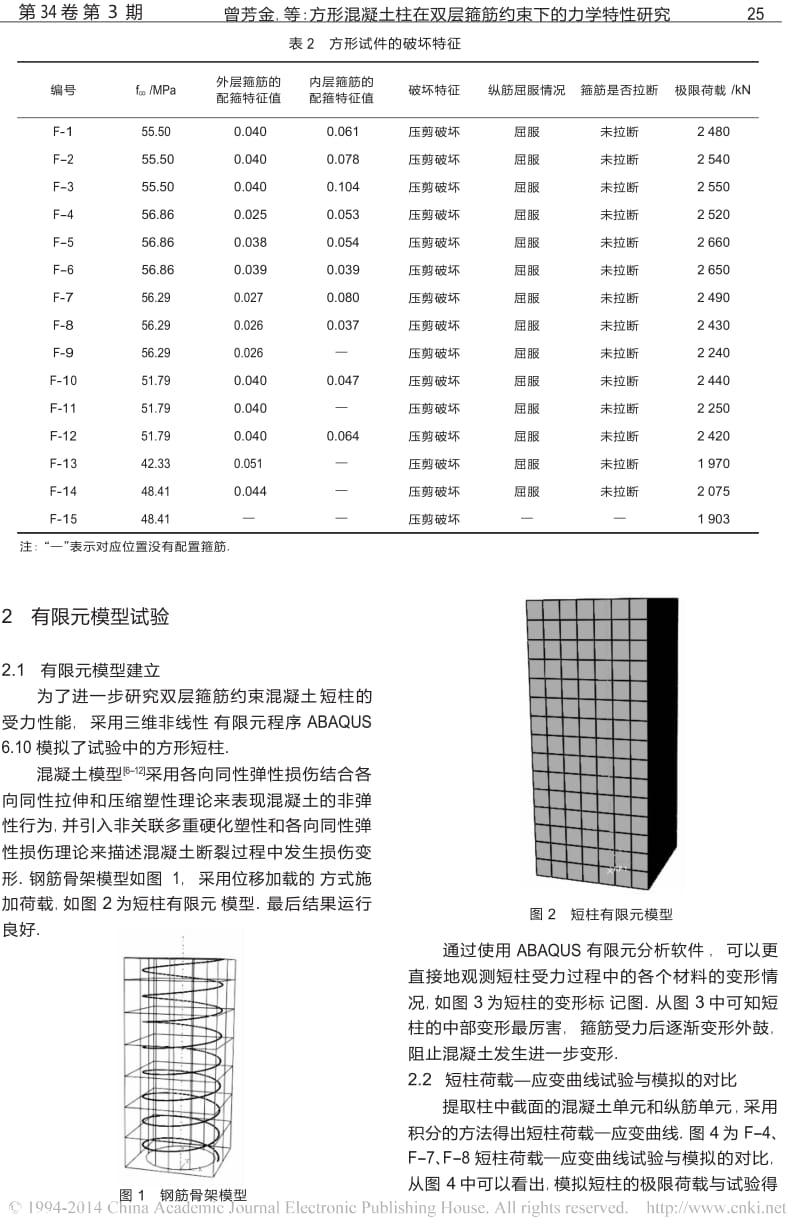 方形混凝土柱在双层箍筋约束下的力学特性研究.docx_第3页