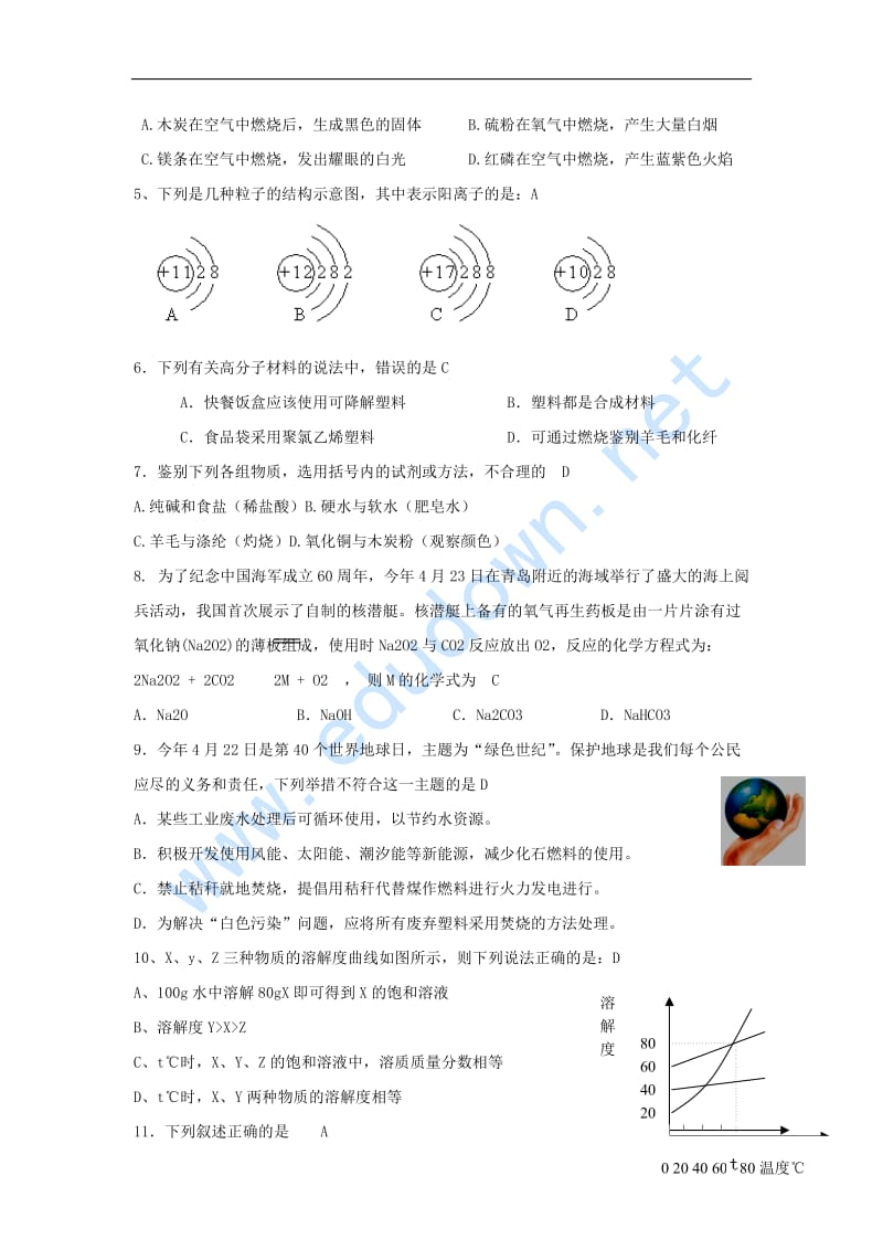 2012年备战中考化学实战模拟测试题.doc_第2页