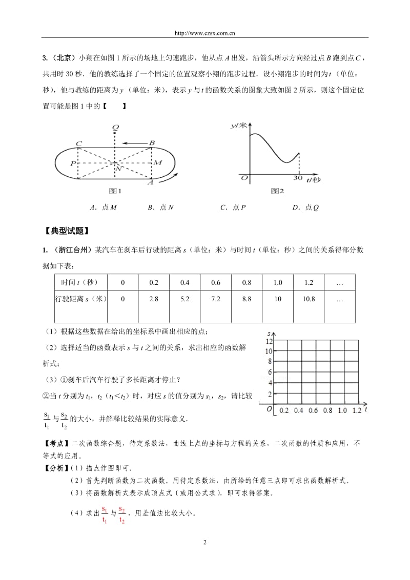 2012年全国各地中考数学压轴题精选讲座四：列函数解析式.doc_第2页