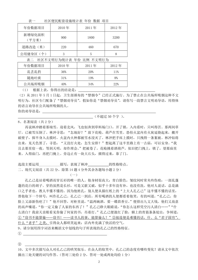 2014年株洲中考模拟试卷二.doc_第2页