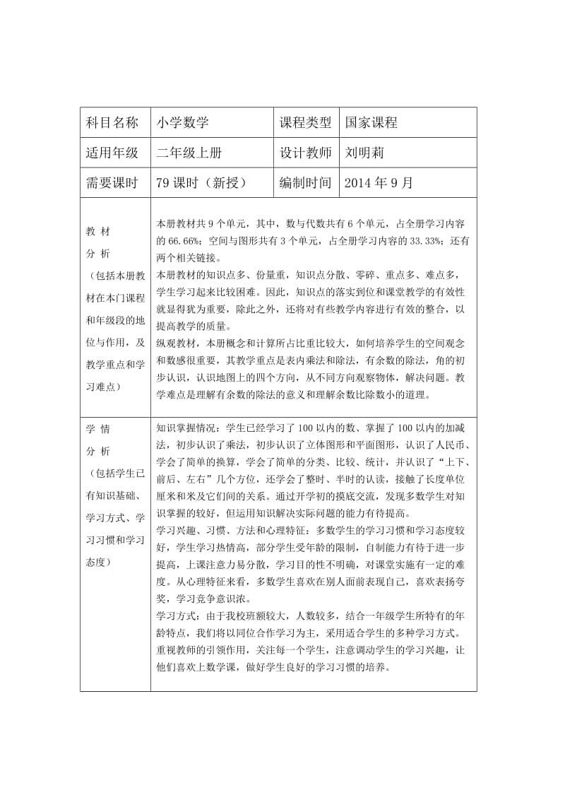 二年级数学课程纲要.doc_第1页