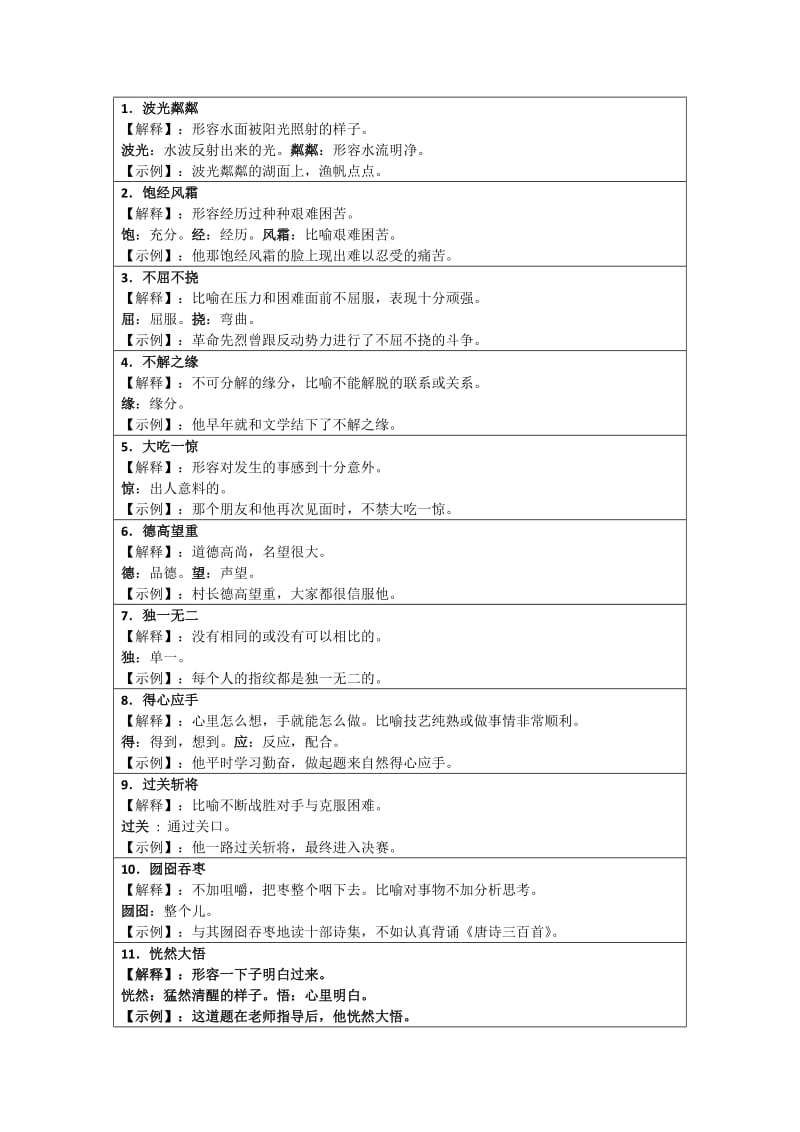 六年级上四字词意思.docx_第1页