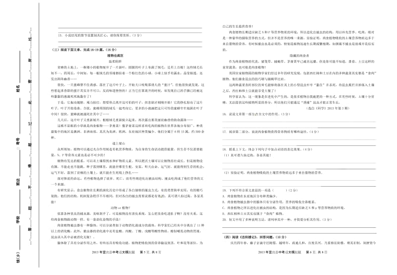 2013年宜宾县中考语文模拟题(二).doc_第3页