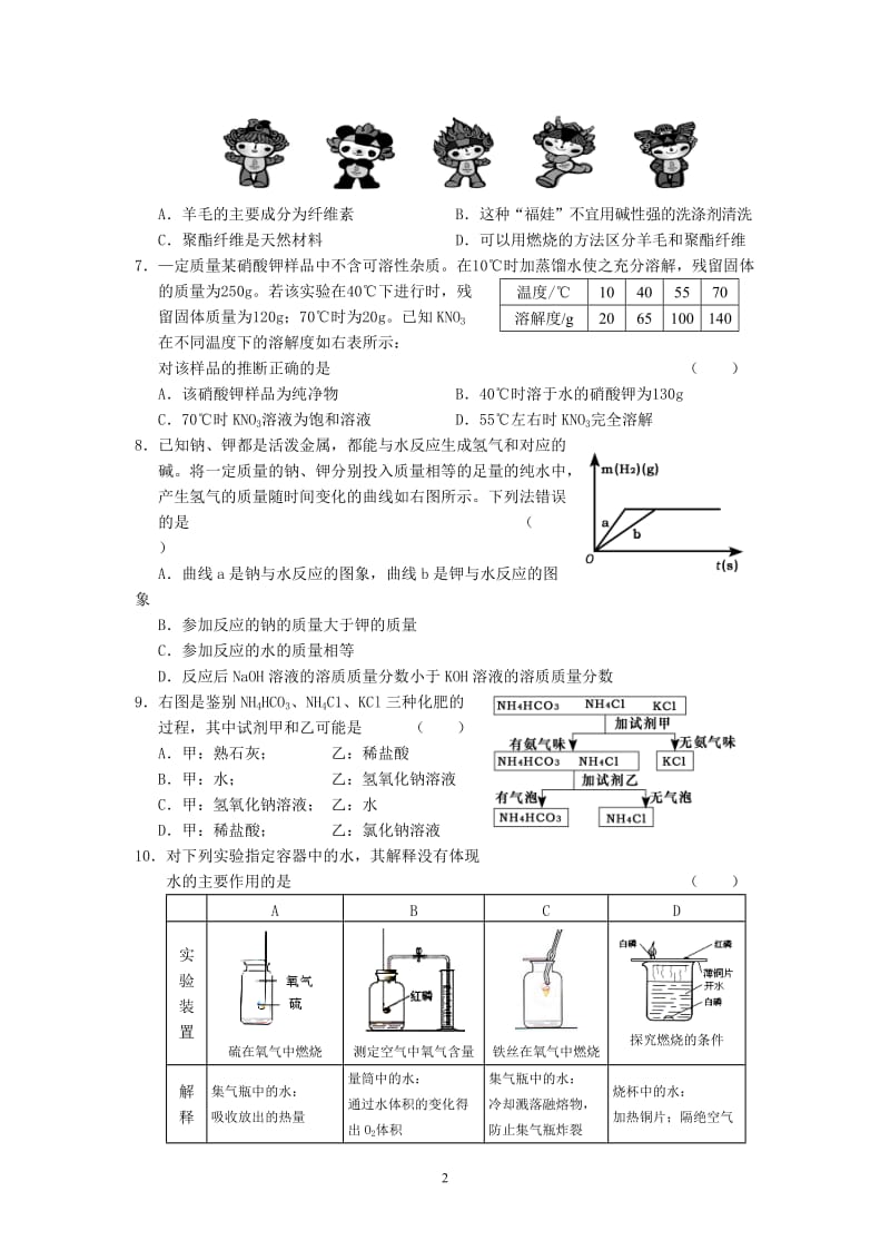 2012年中考化学模拟题(一).doc_第2页