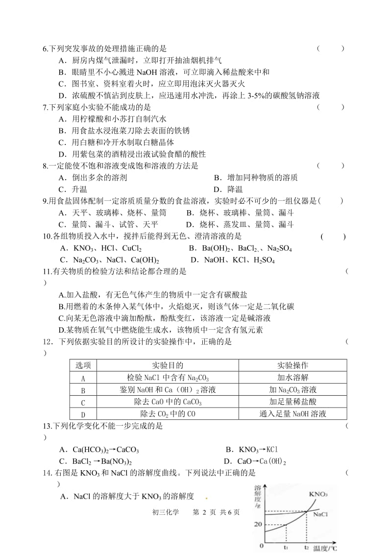 2013宜兴外国语学校初中化学一模试卷.doc_第2页