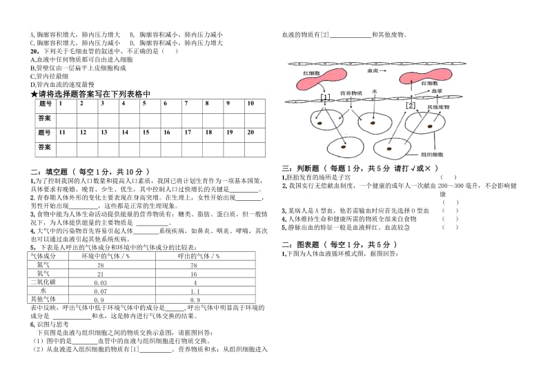 七年级下册生物期中试题.doc_第2页