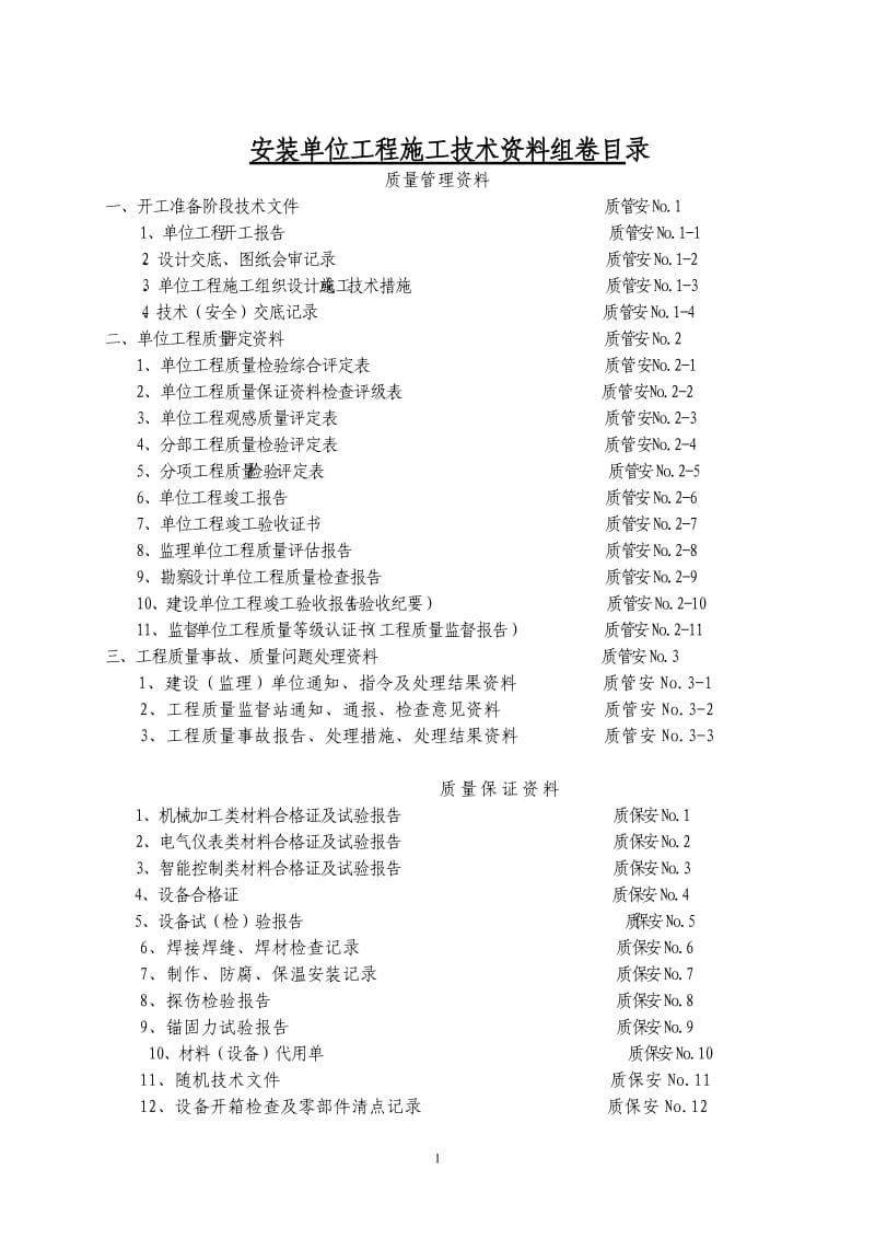 安装单位工程施工技术资料表式.doc_第2页