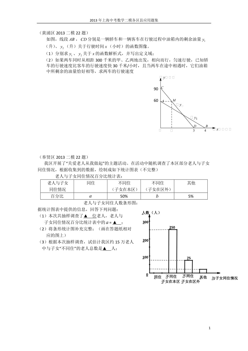 2013上海中考各区数学二模应用题集.docx_第1页