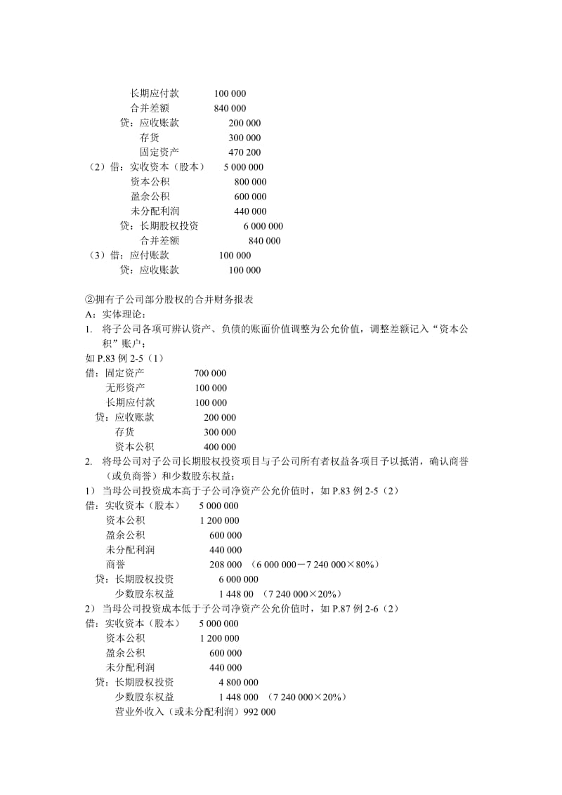 购买法与权益结合法下合并日财务报表编制总结.doc_第3页