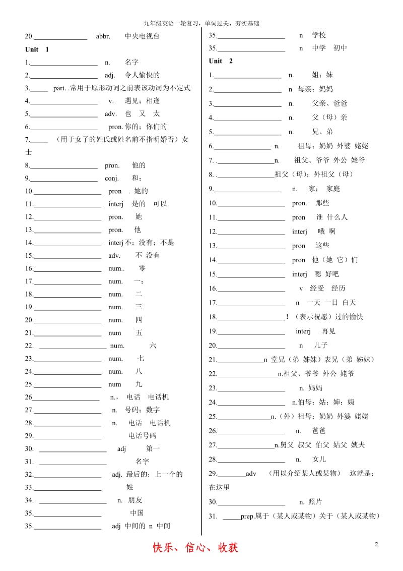 七八年级一轮复习英语单词默写.doc_第2页