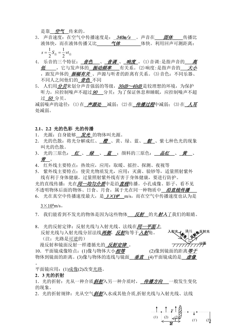 2012中考物理概念公式复习中考模拟试题(符答案).doc_第2页