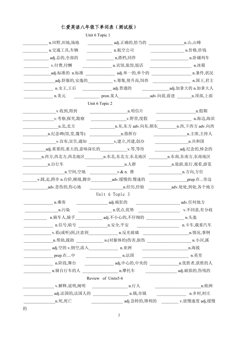 2013版仁爱英语八年级下单词表(测试版).doc_第2页