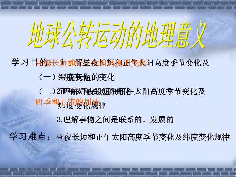 高中地理1.3 地球的运动 课件1 （人教必修1）_第2页