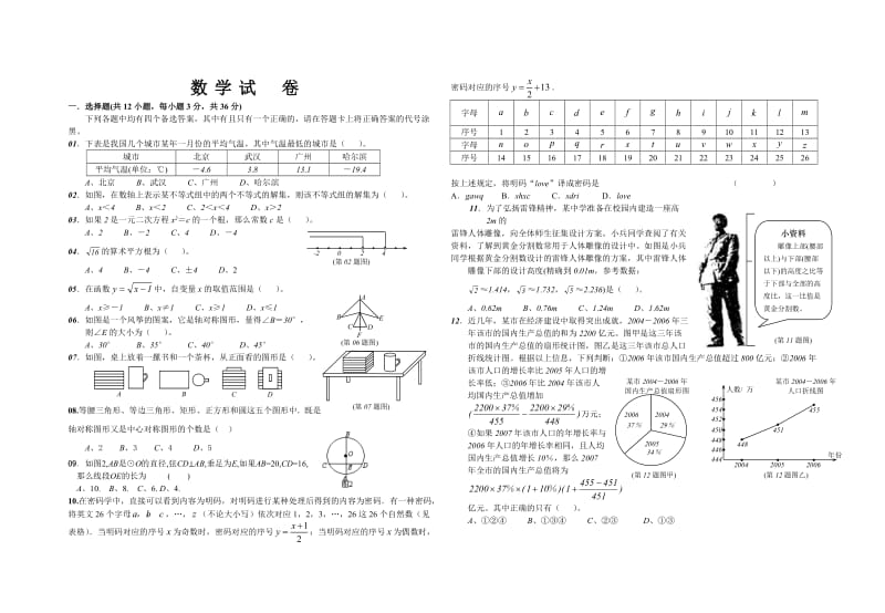 七年级第一学期期末数学试卷.doc_第1页