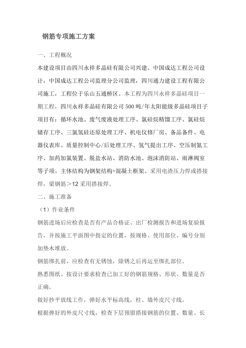 钢筋专项施工方案.doc_第1页