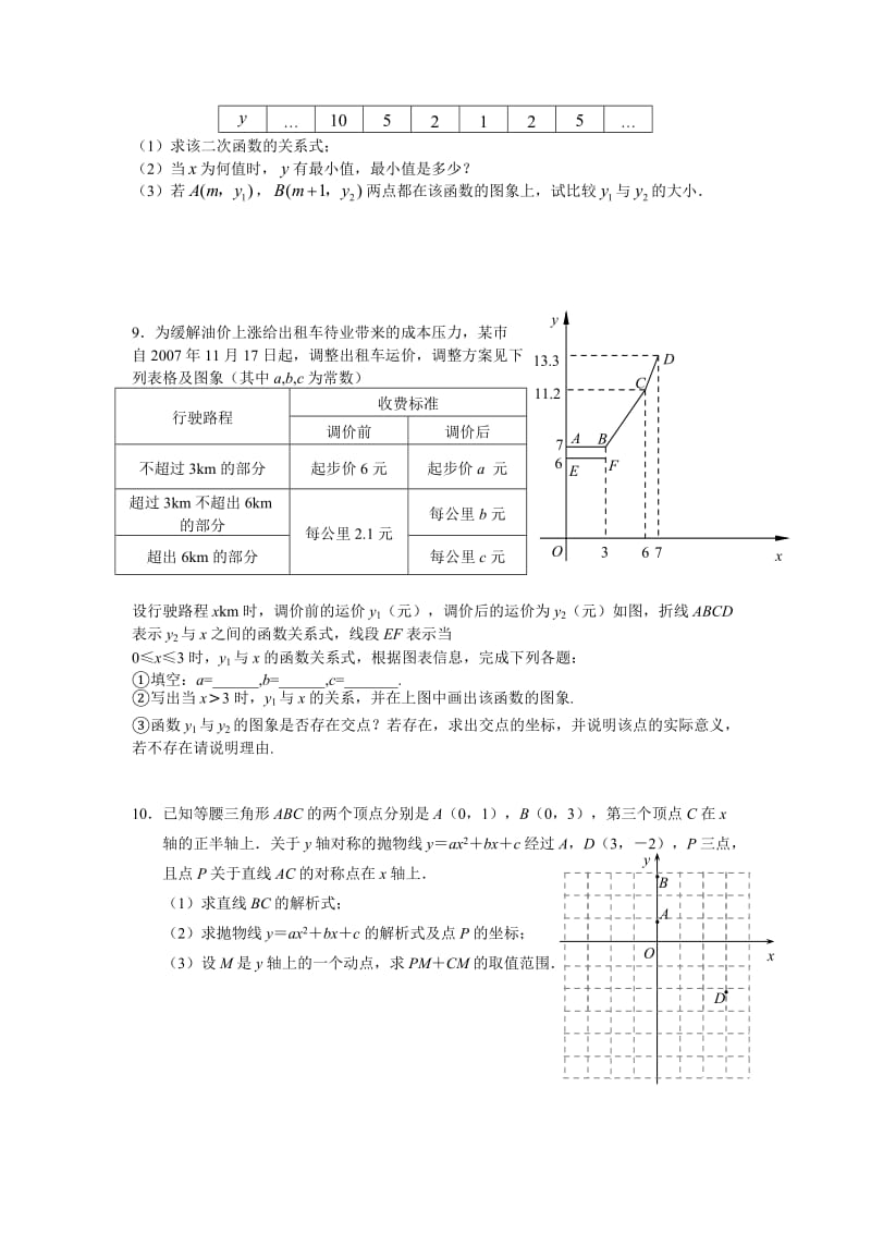 中考数学特色试题函数及其图像.doc_第2页