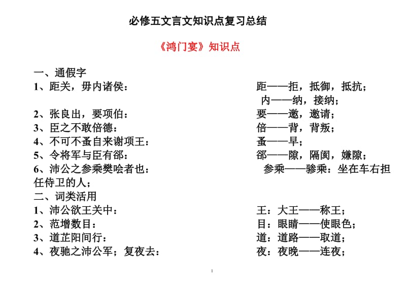 必修五文言文知识点复习总结.doc_第1页