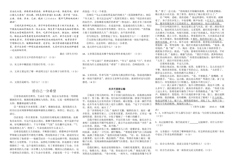 2013最新中考语文模拟试卷.doc_第2页