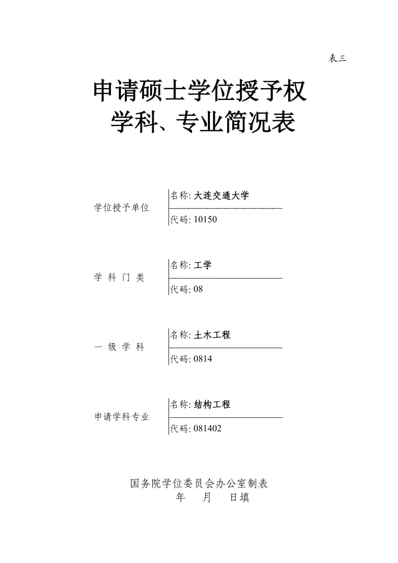 表三拟申报二级学科硕士点简况表(结构工程).doc_第1页