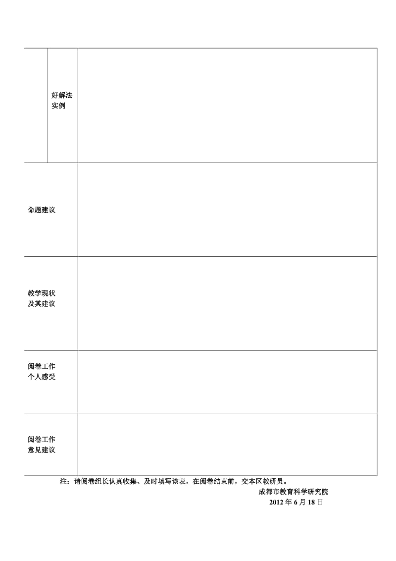 2012年成都市中考阅卷分析表.doc_第2页