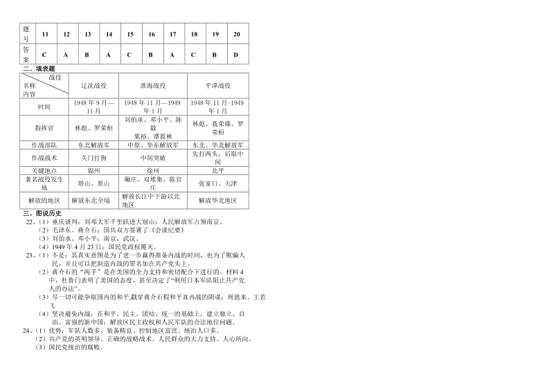 北师大版八年级历史上册第五单元试卷新.doc_第3页