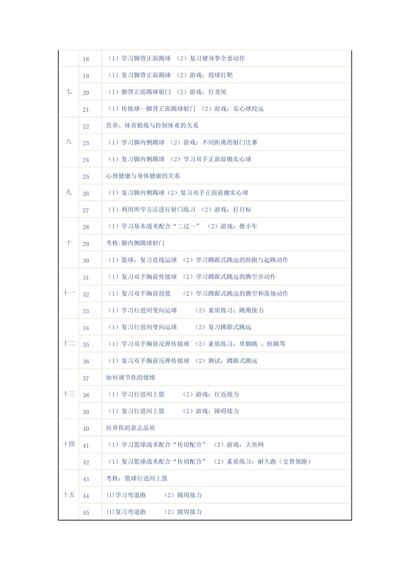 八年级体育与健康第一学期教学计划.doc_第3页