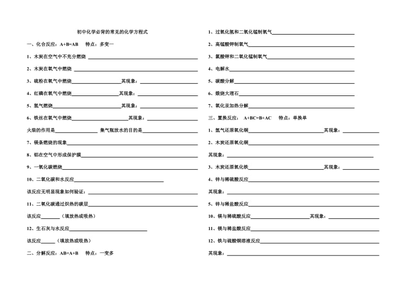 初中化学必背化学方程式.doc_第1页