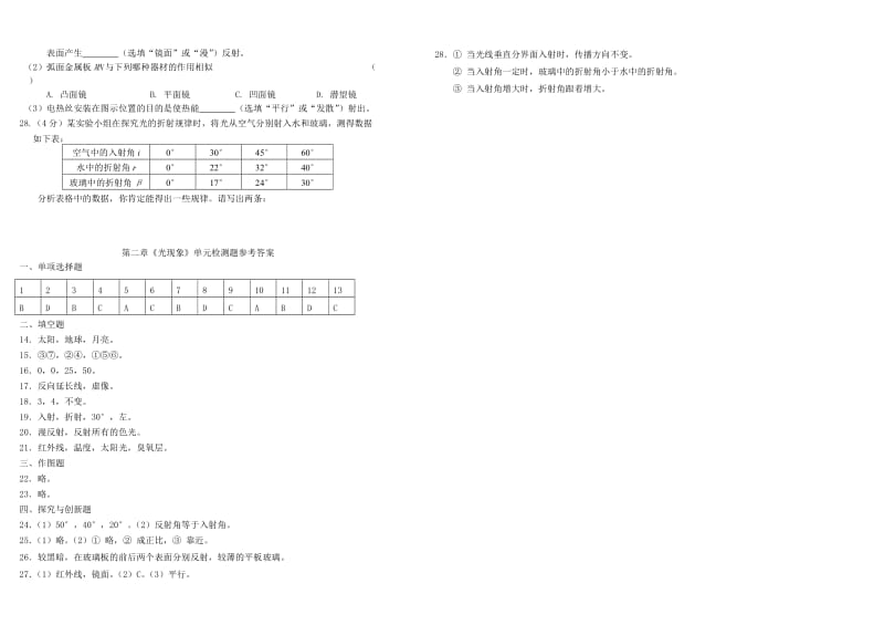 八年级物理光现象单元检测题人教新课标版.doc_第3页