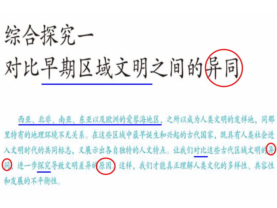 【歷史課件】81.40綜合探究一：對比早期區(qū)域文明之間的異同_第1頁