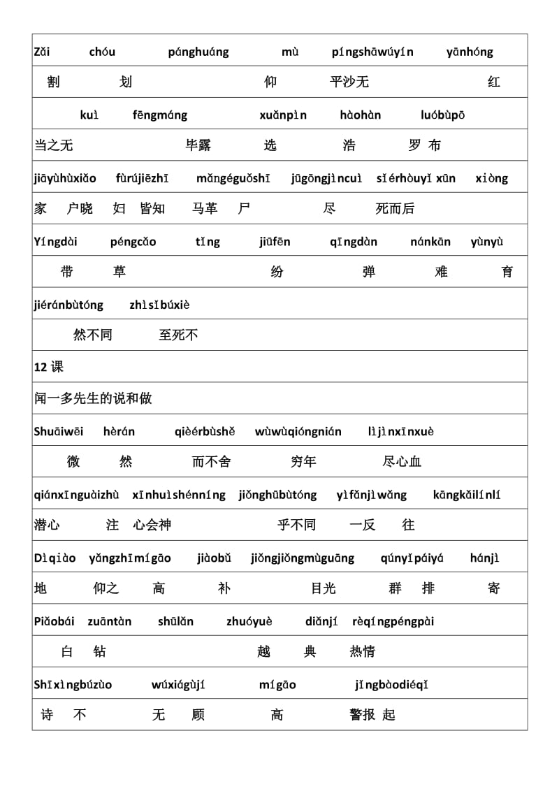 人教版语文七年级下第三单元字词拼音复习及测试卷.doc_第3页