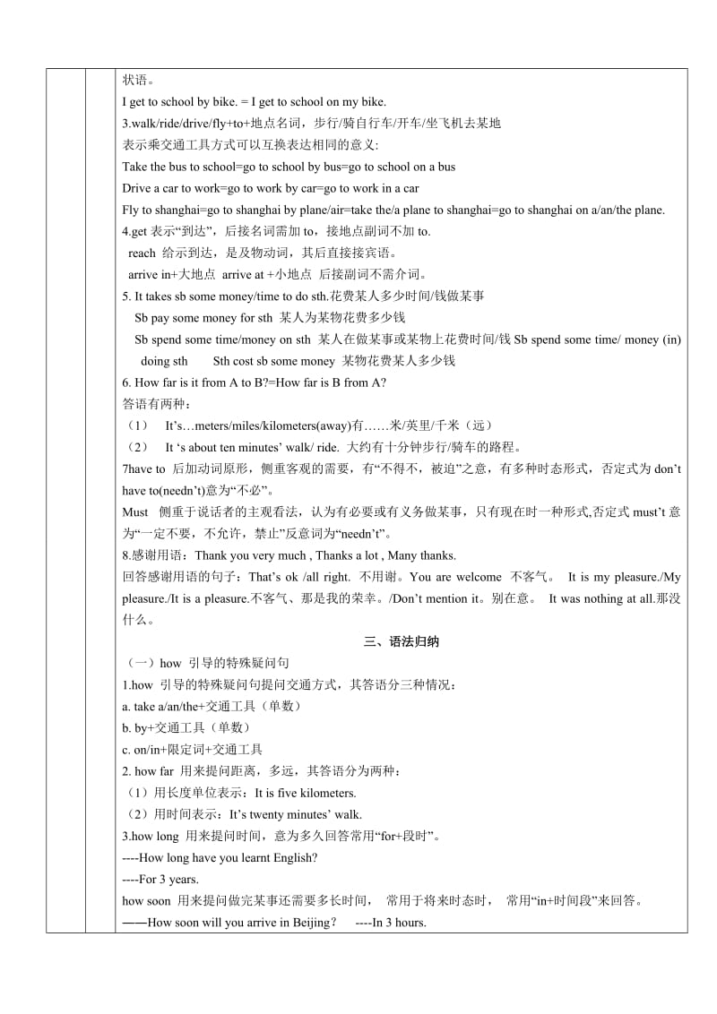 人教版七年级英语个性化教案初一下册Unit1-4知识复习.doc_第3页